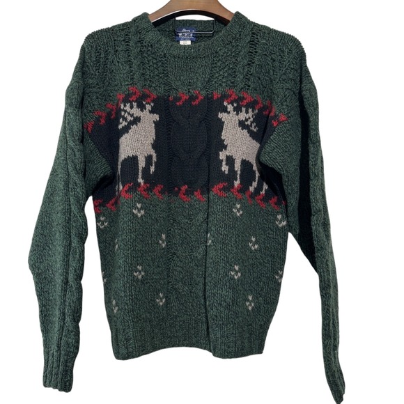 Woolrich Other - WOOLRICH Vintage Wool Sweater Mens 90s Pullover Nordic Fair Isle Reindeer XL